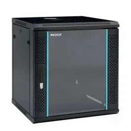 Phasak PHO 2112D - Armario Rack Mural 19" Desmontado, 12U, Puerta Frontal de Vidrio Templado con Ventilación